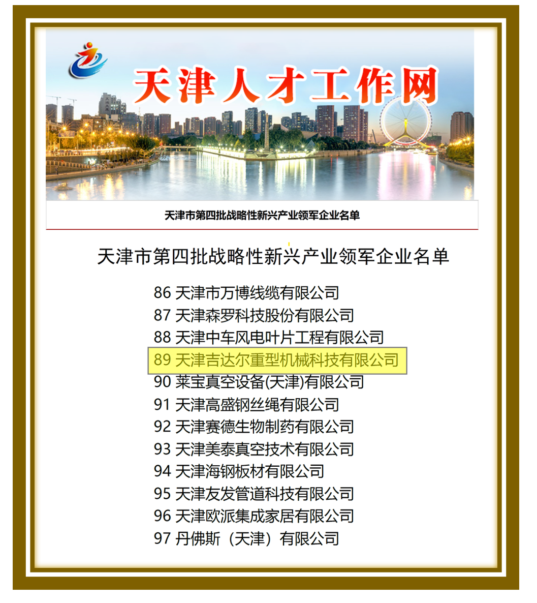 天津市戰(zhàn)略性新興產(chǎn)業(yè)領(lǐng)軍企業(yè)